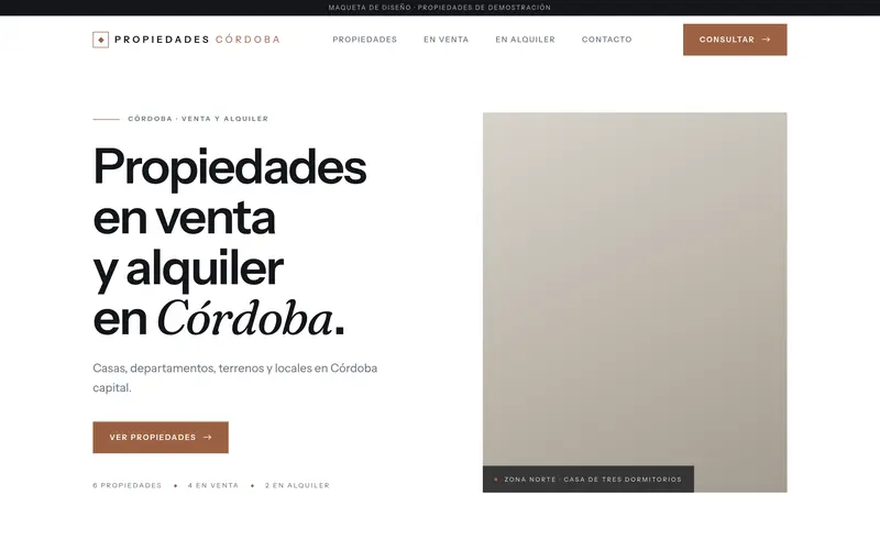 Propiedades Córdoba en computadora